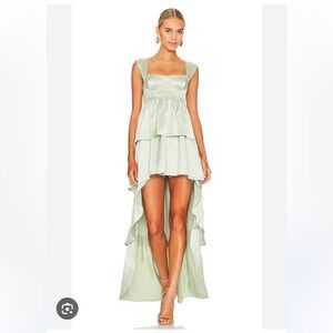 WeWoreWhat Satin Corset high low dress